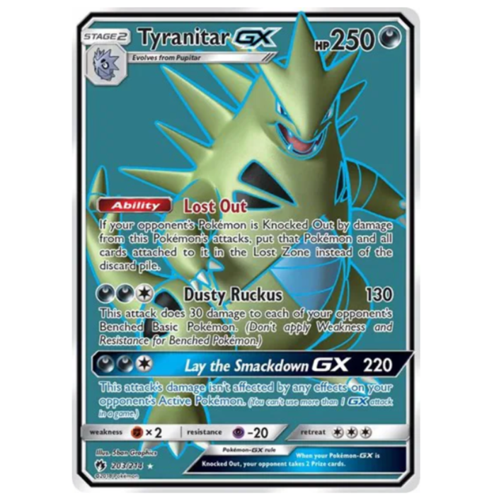 Pokemon TCG Tyranitar GX Lost Thunder 203/214