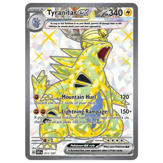 Pokemon TCG Tyranitar ex Obsidian Flames 211/197