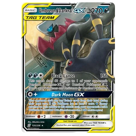 Pokemon TCG Umbreon & Darkrai GX Tag Team Unified Minds 125/236