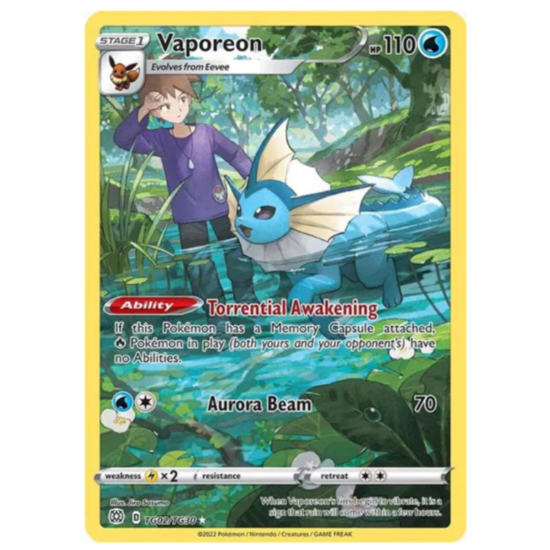 Pokemon TCG Vaporeon Brilliant Stars TG02/TG30