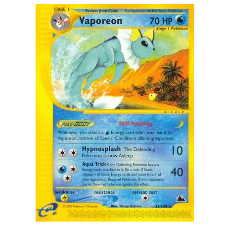 Pokemon TCG Vaporeon Skyridge 33/144