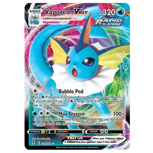 Pokemon TCG Vaporeon VMAX Evolving Skies 030/203