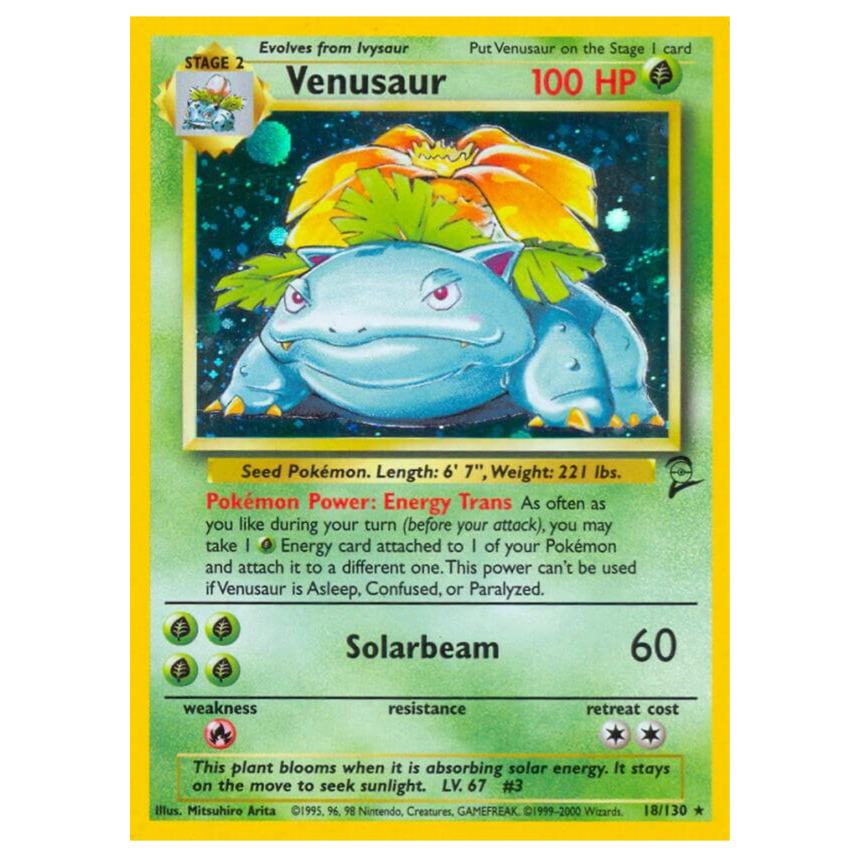 Pokemon TCG Venusaur Base Set 2 18/130