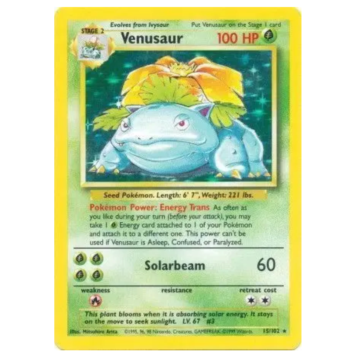 Pokemon TCG Venusaur *Holo* Base Set 15/102