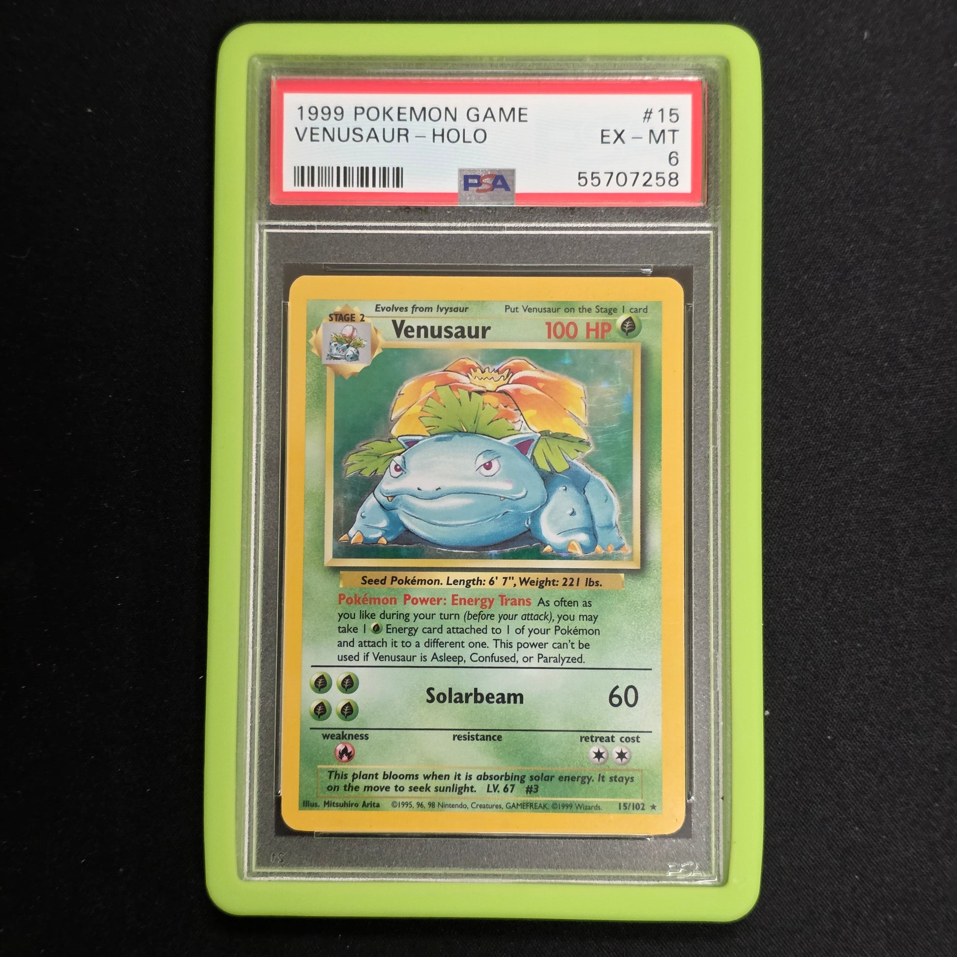 Pokemon TCG Venusaur *Holo* Base Set 15/102 (PSA 6)