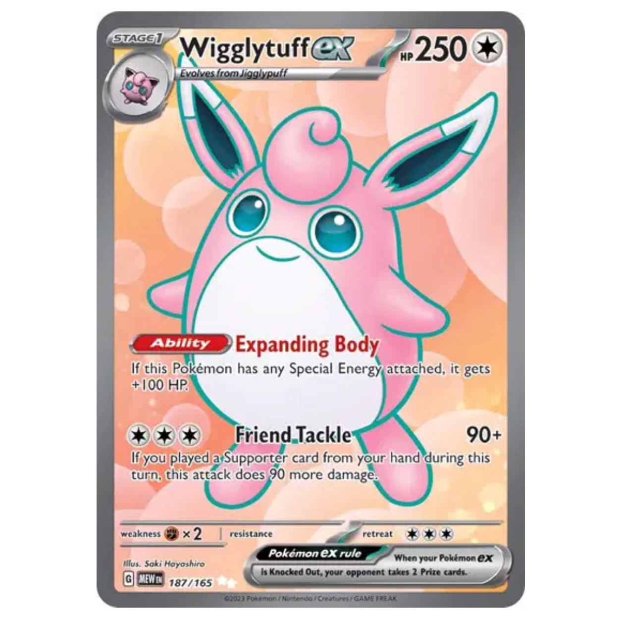 Pokemon TCG Wigglytyff ex 151 187/165