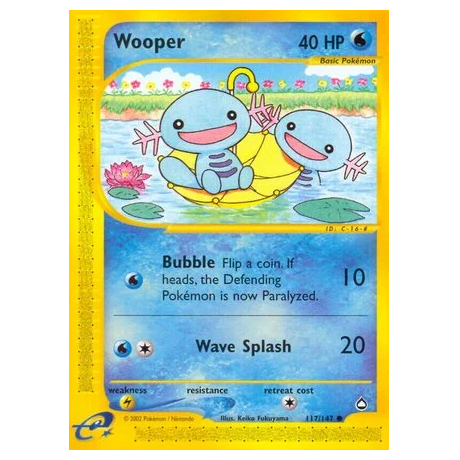 Pokemon TCG Wooper *Non Holo* Aquapolis 117/147