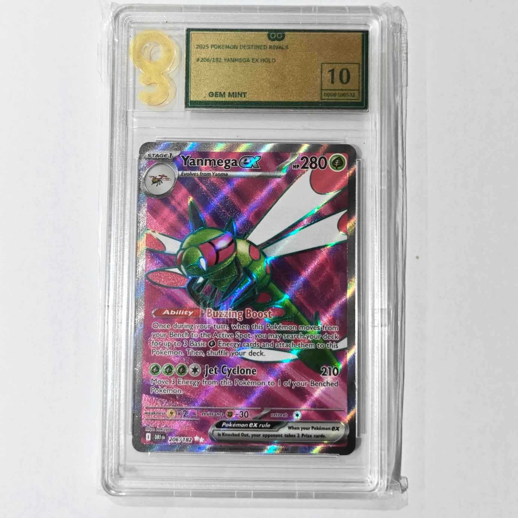 Pokemon TCG Yanmega ex Destin Rivals 206/182 (Only Graded 10)