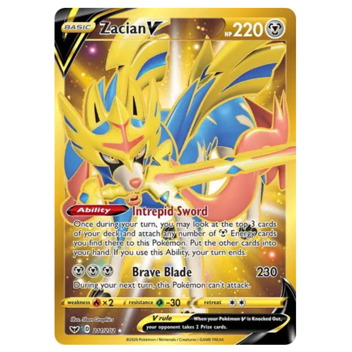 Pokemon TCG Zacian V Sword & Shield 211/202