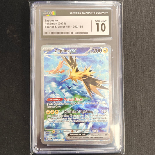 Pokemon TCG Zapdos ex 151 202/165 (CGC 10)