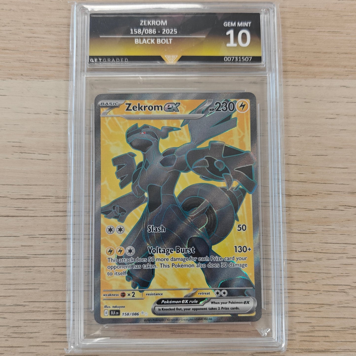 Pokemon TCG Zekrom ex Black Bolt 158/086 (Get Graded 10 Japanese)