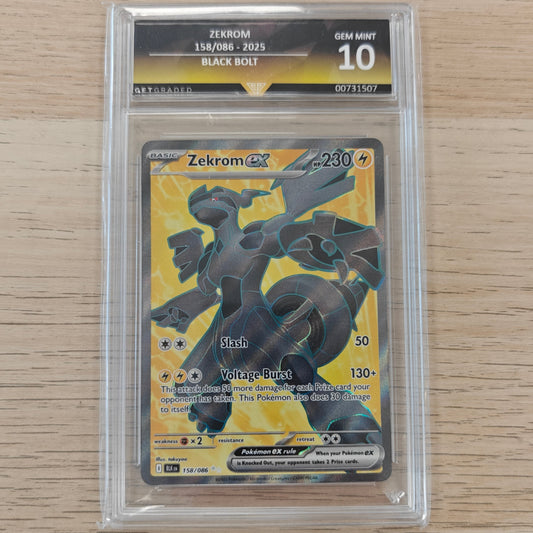 Pokemon TCG Zekrom ex Black Bolt 158/086 (Get Graded 10 Japanese)