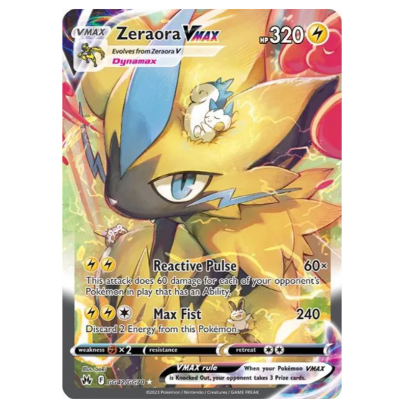 Pokemon TCG Zeraora VMAX Crown Zenith GG42/GG70