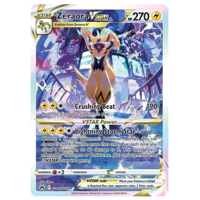 Pokemon TCG Zeraora VSTAR Crown Zenith GG43/GG70