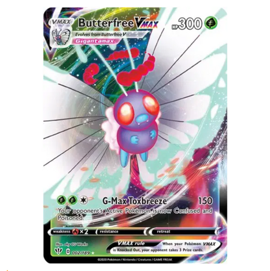 Pokemon TCH Butterfree VMAX Darkness Ablaze 002/189