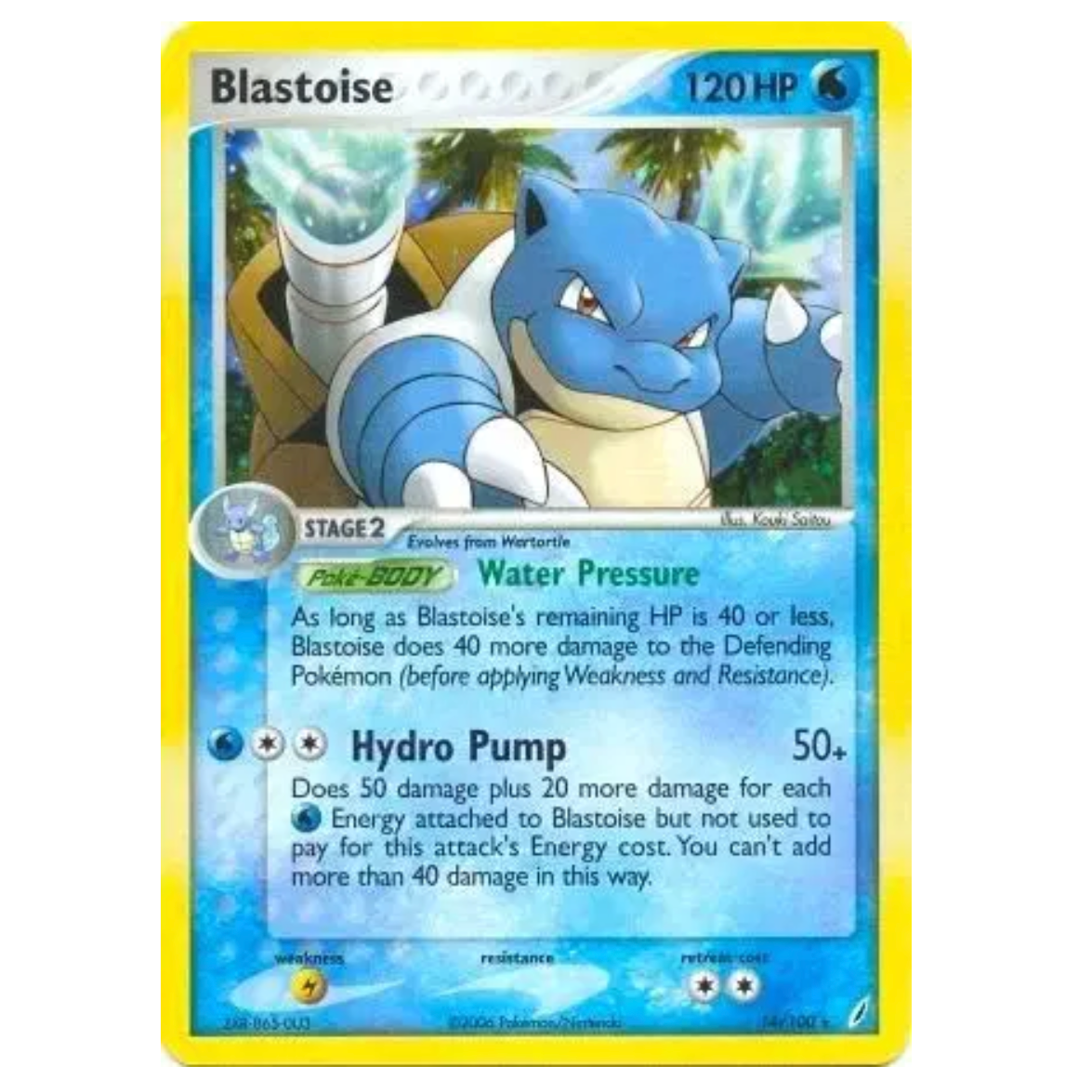 Pokemon TCG Blastoise *Holo* Crystal Guardians 14/100