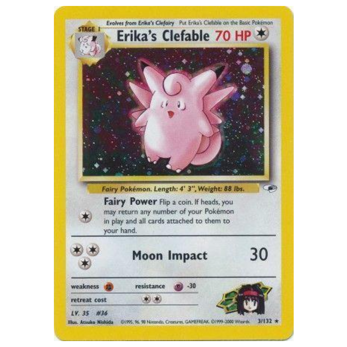 Pokemon TCG Erika's Clefable Gym Heroes 3/132