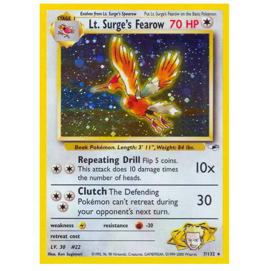 Pokemon TCG Lt. Surge's Fearow Gym Heroes 7/132