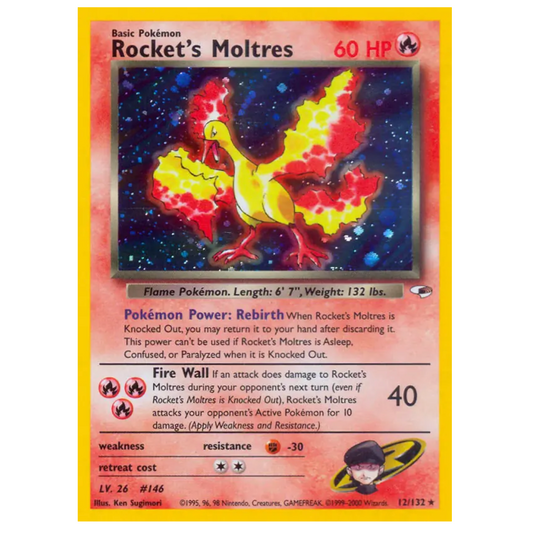 Pokemon TCG Rocket's Moltres Gym Heroes 12/132