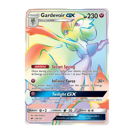 Pokemon TCG Gardevoir GX Burning Shadows 159/147