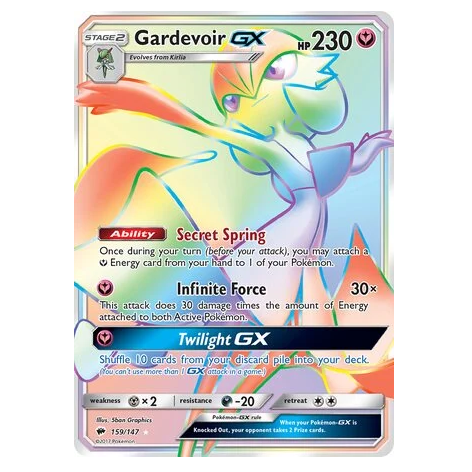 Pokemon TCG Gardevoir GX Burning Shadows 159/147