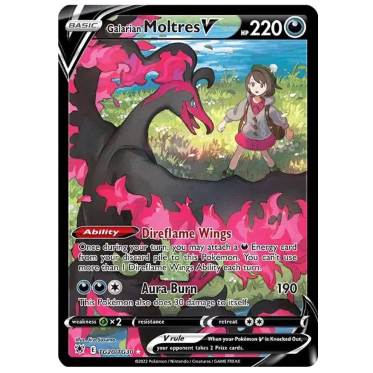 pokemon TCG galarian Moltres V Astral Radiance TG20/TG30