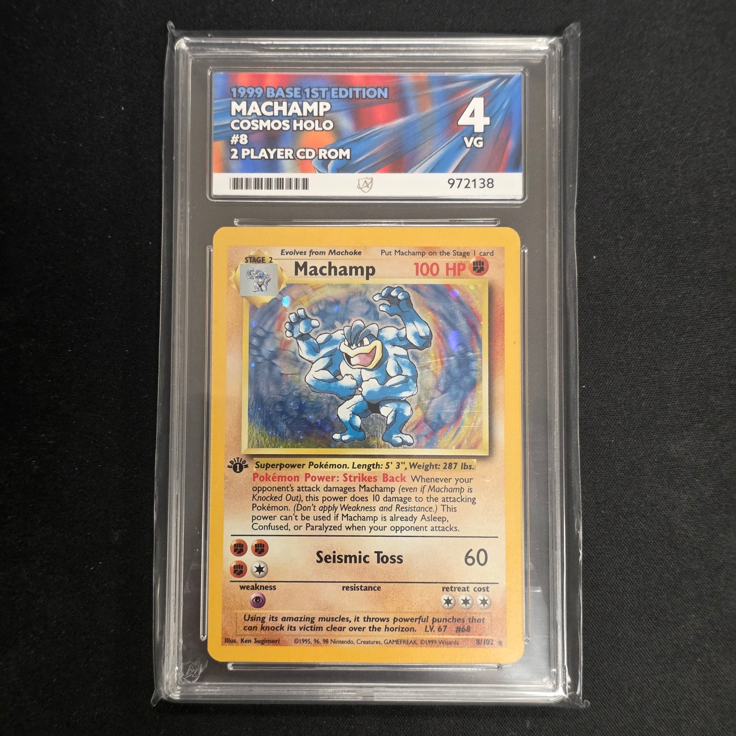 Pokemon TCG Machamp 1st Edition Base Set 8/102 (Ace 4)