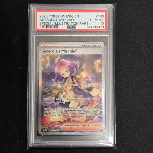 Pokemon TCG Acerola's Mischief Mega Evolution 183/132 (PSA 10)