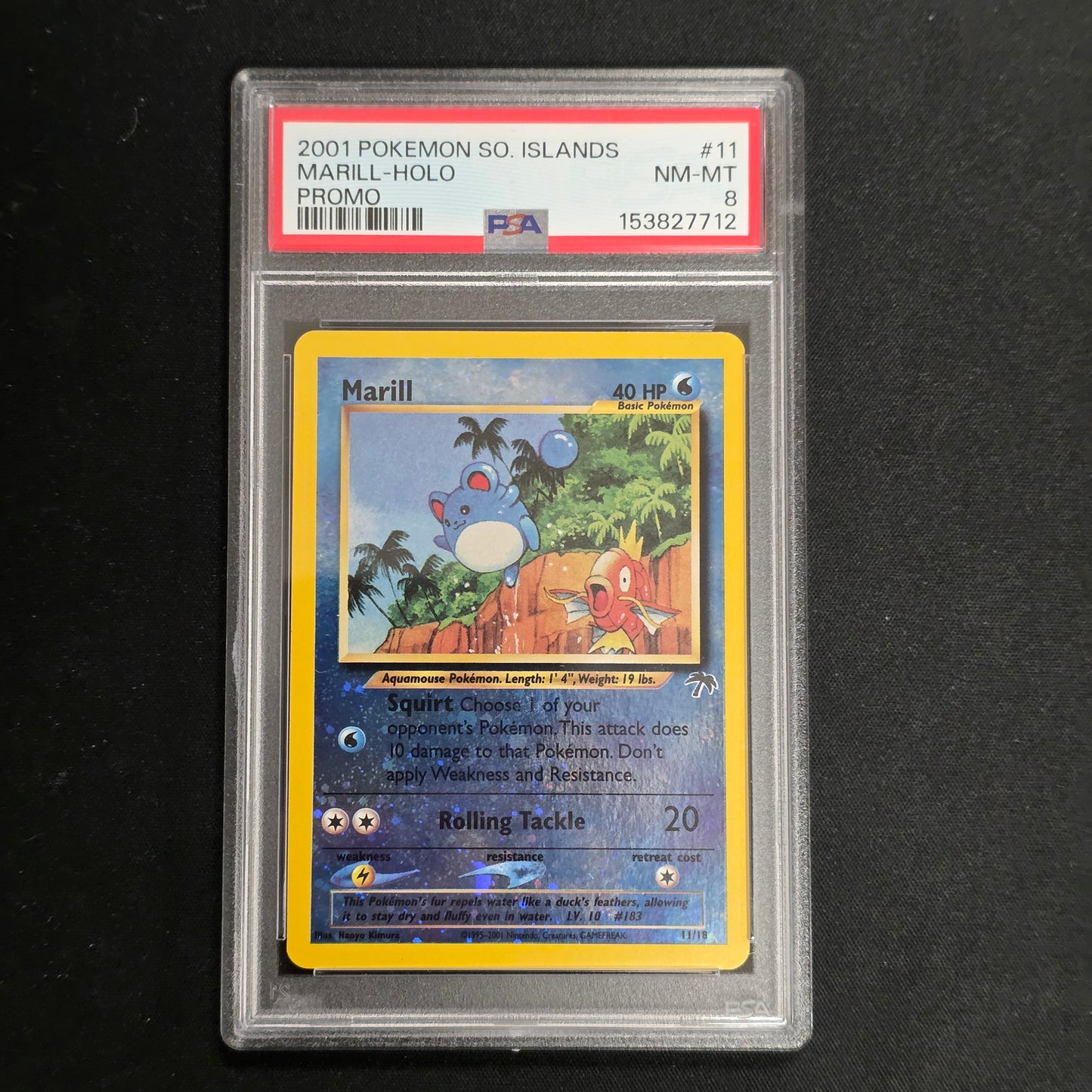 Pokemon TCG Marill *Reverse Holo* Southern Islands 11/18 (PSA 8)