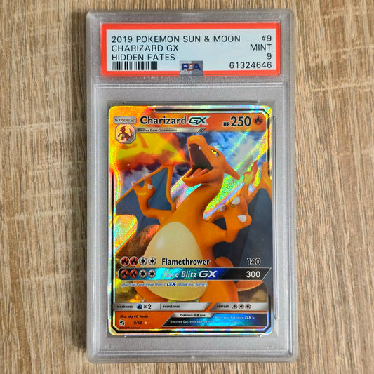 Pokemon TCG Charizard GX Hidden Fates 9/68 (PSA 9)