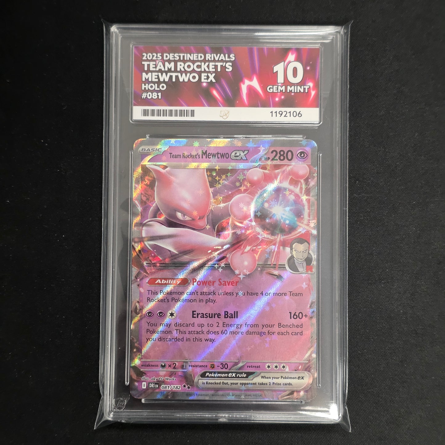 Pokemon TCG Team Rocket's Mewtwo ex Destined Rivals 081/182 (Ace 10)