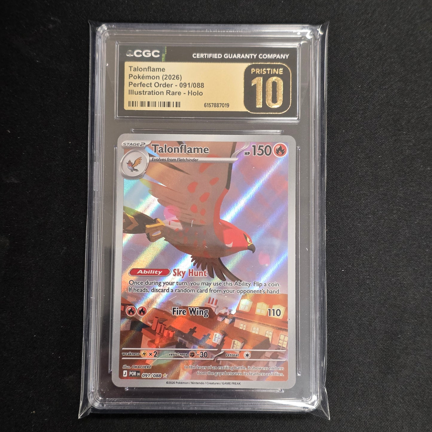 Pokemon TCG Talonflame Perfect Order 091/088 (CGC Pristine 10)