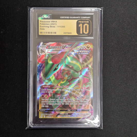 Pokemon TCG Rayquaza VMAX Evolving Skies 111/203 (CGC Pristine 10)
