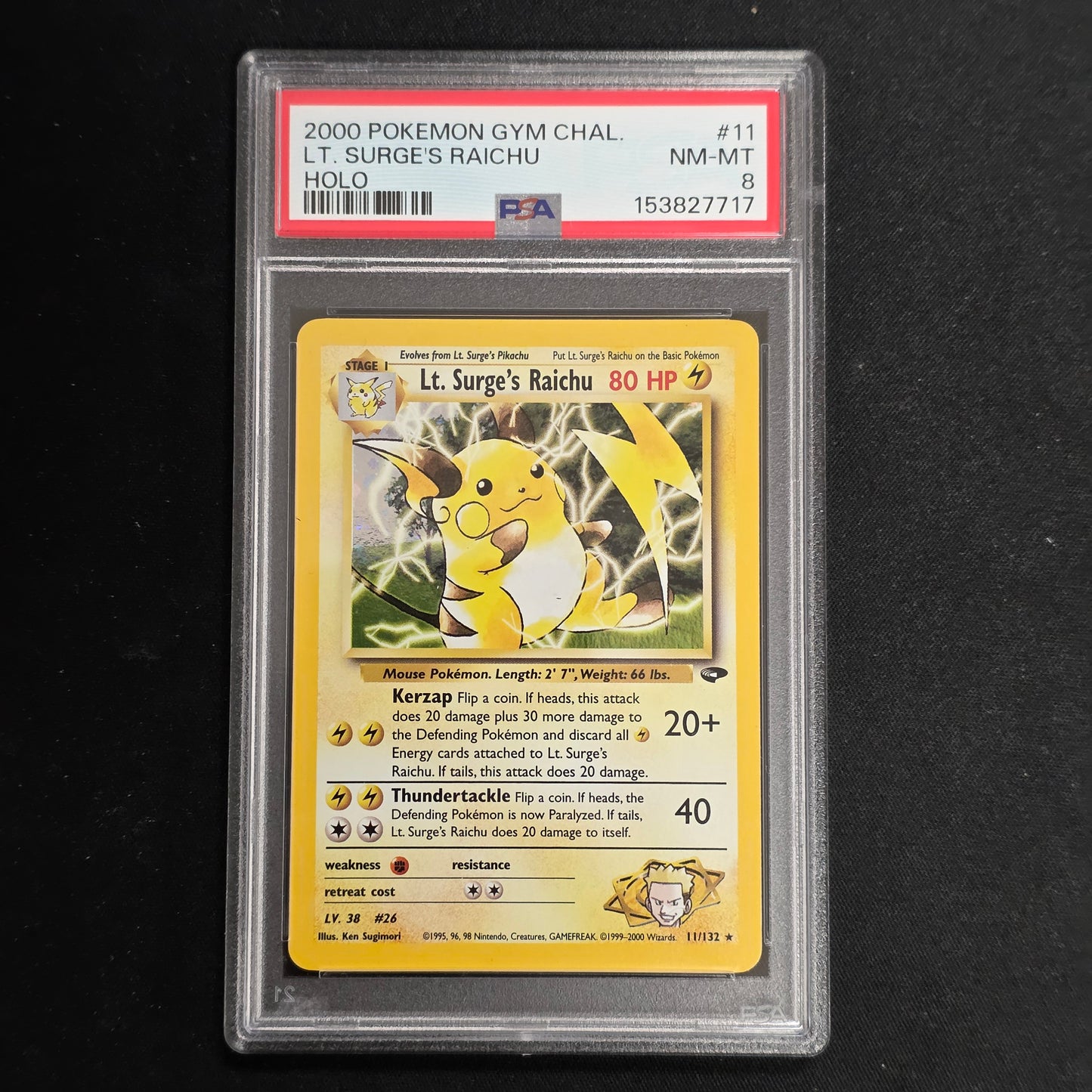 Pokemon TCG Lt. Surge's Raichu Gym Challenge 11/132 (PSA 8)