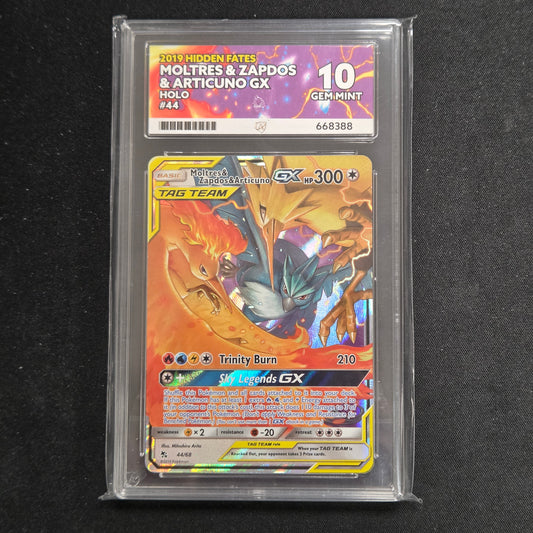 Pokemon TCG Moltres & Zapdos & Articuno GX Hidden Fates 44/68 (ACE 10)