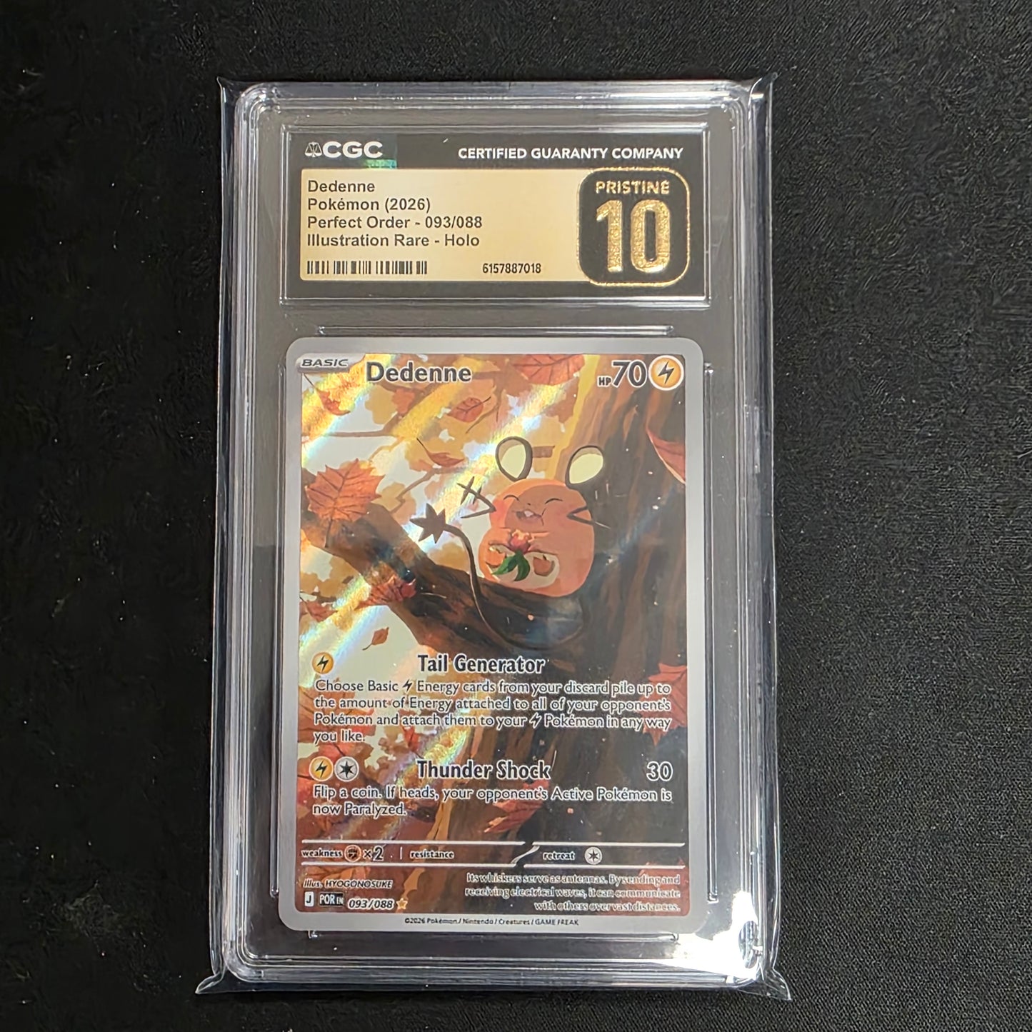 Pokemon TCG Dedenne Perfect Order 093/088 (CGC Pristine 10)