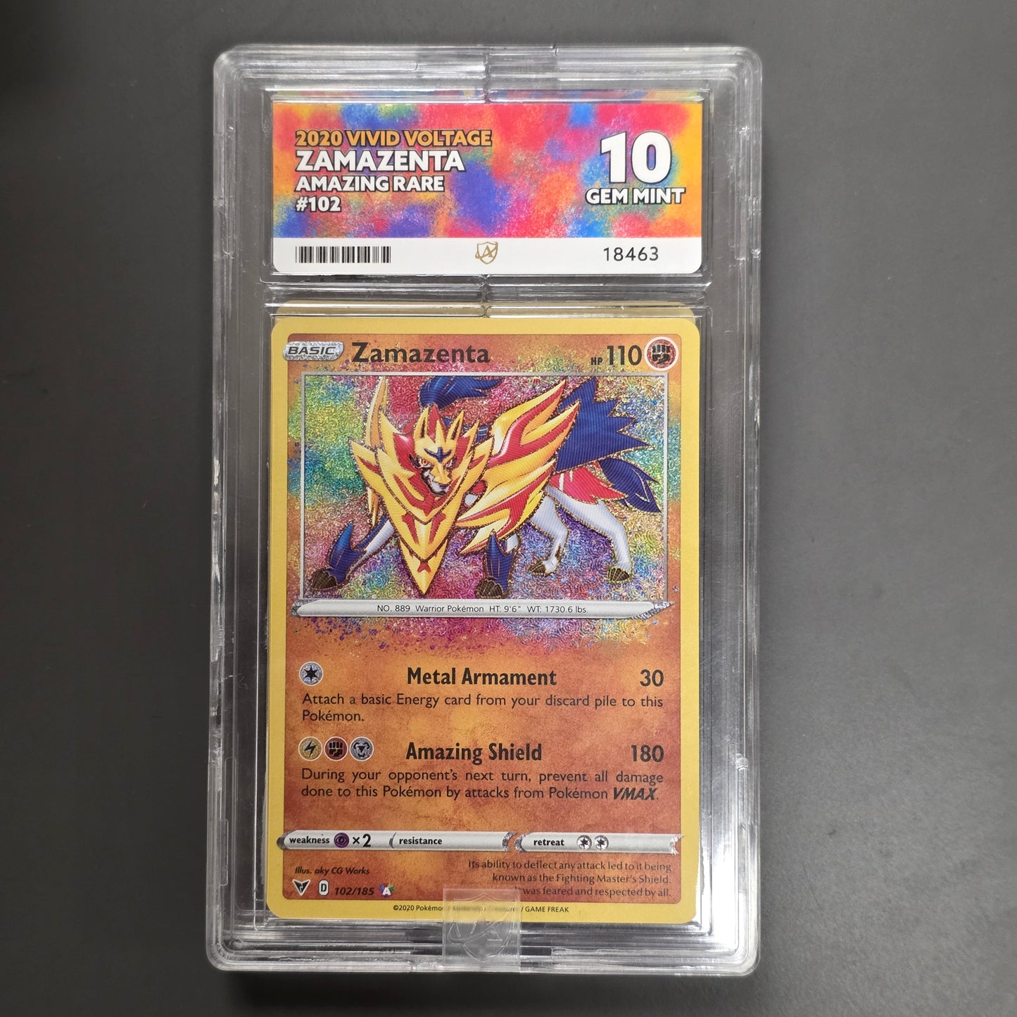 Pokemon TCG Zamazenta *Amazing Rare* Vivid Voltage 102/185 (Ace 10)