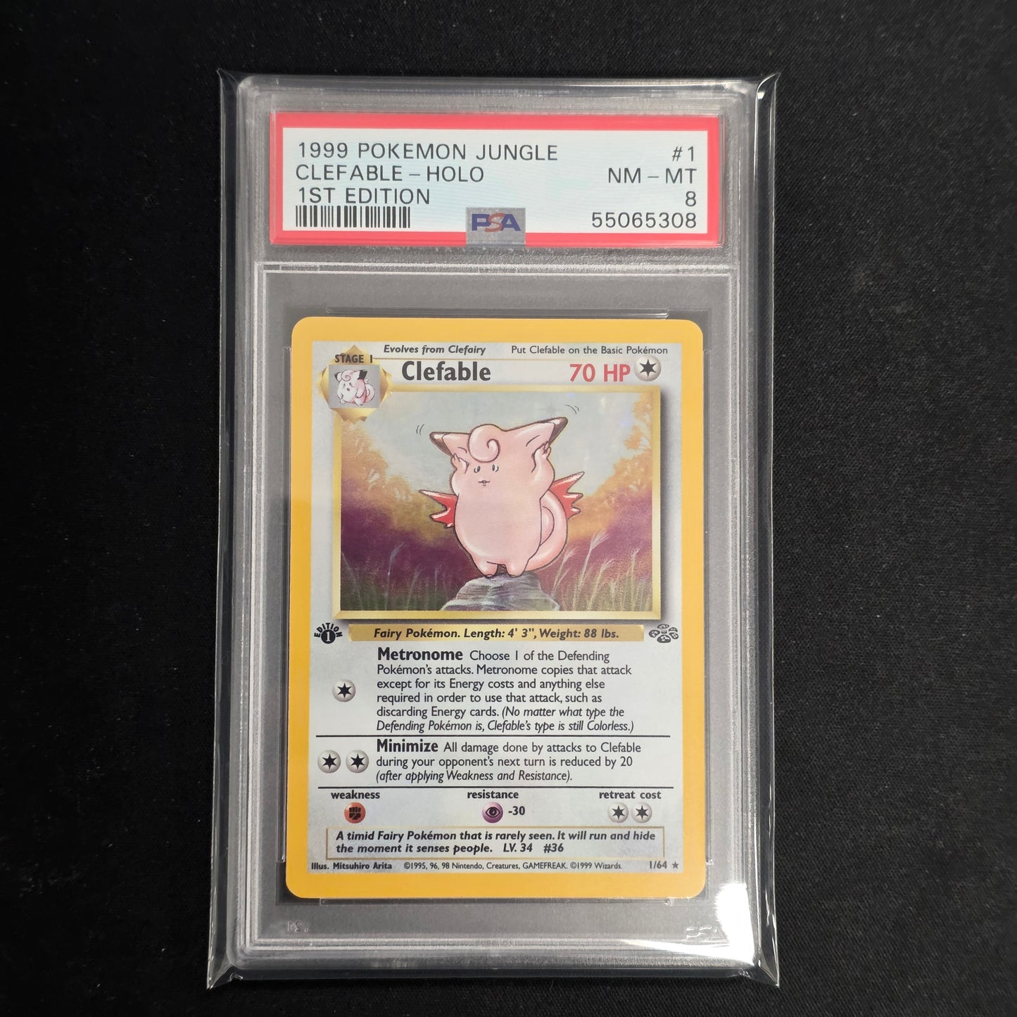 Pokemon TCG Clefable 1st Edition Jungle 1/64 (PSA 8)