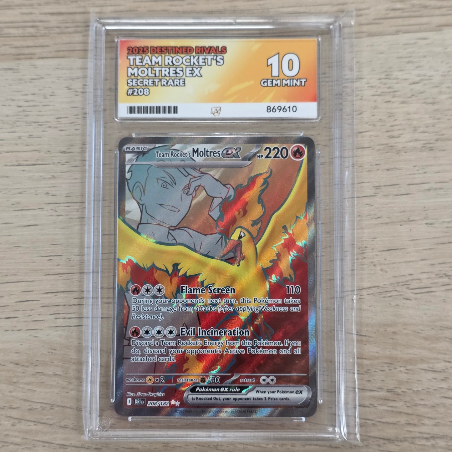 Pokemon TCG Team Rocket's Moltres ex Destined Rivals 208/182 (ACE 10)