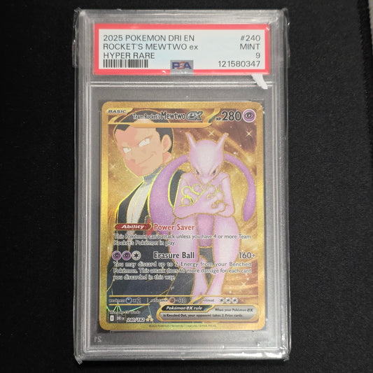 Pokemon TCG Team Rocket's Mewtwo ex Destined Rivals 240/182 (PSA 9)
