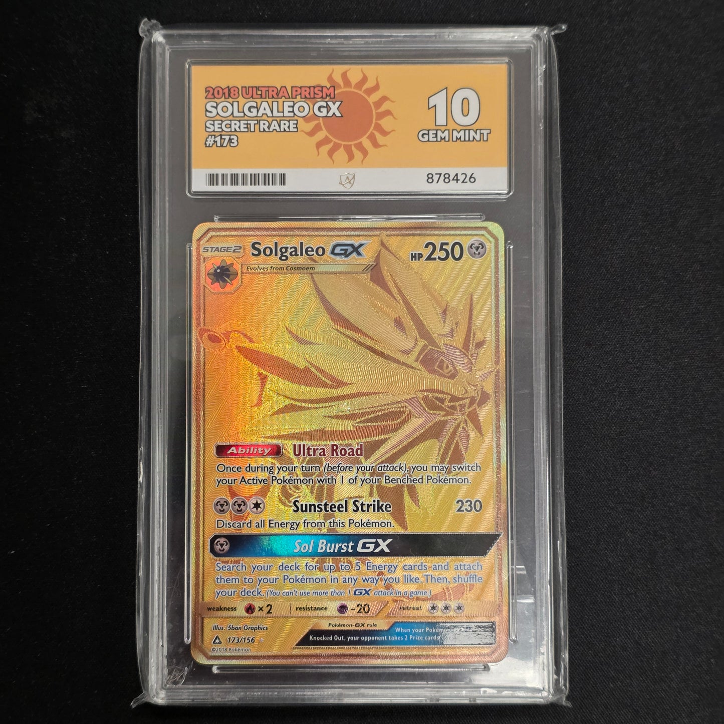 Pokemon TCG Solgaleo GX Ultra Prism 173/156 (Ace 10)