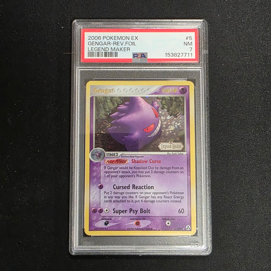 Pokemon TCG Gengar *Reverse Holo* EX Legend Maker 5/92 (PSA 7)