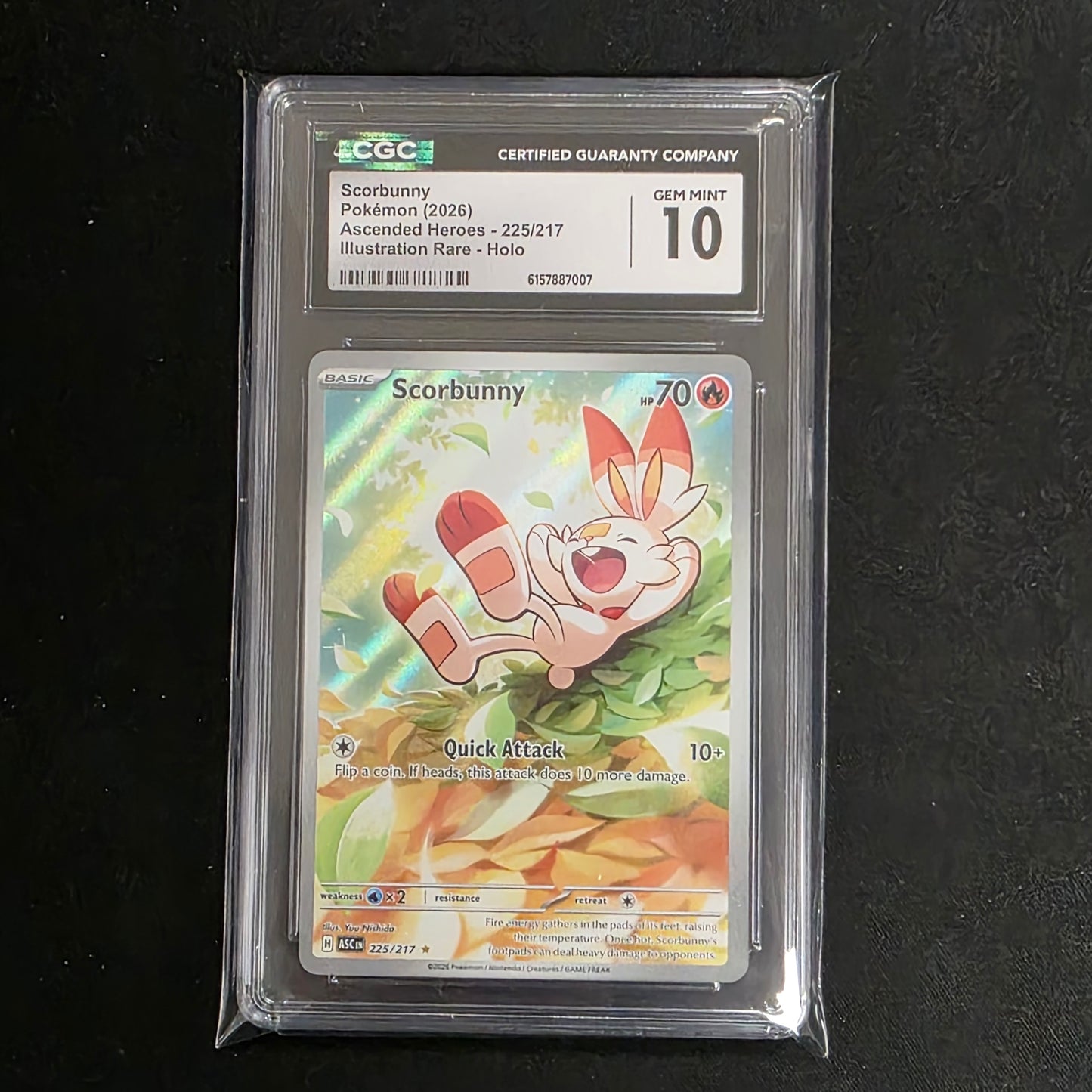 Pokemon TCG Scorbunny Ascended Heroes 225/217 (CGC 10)