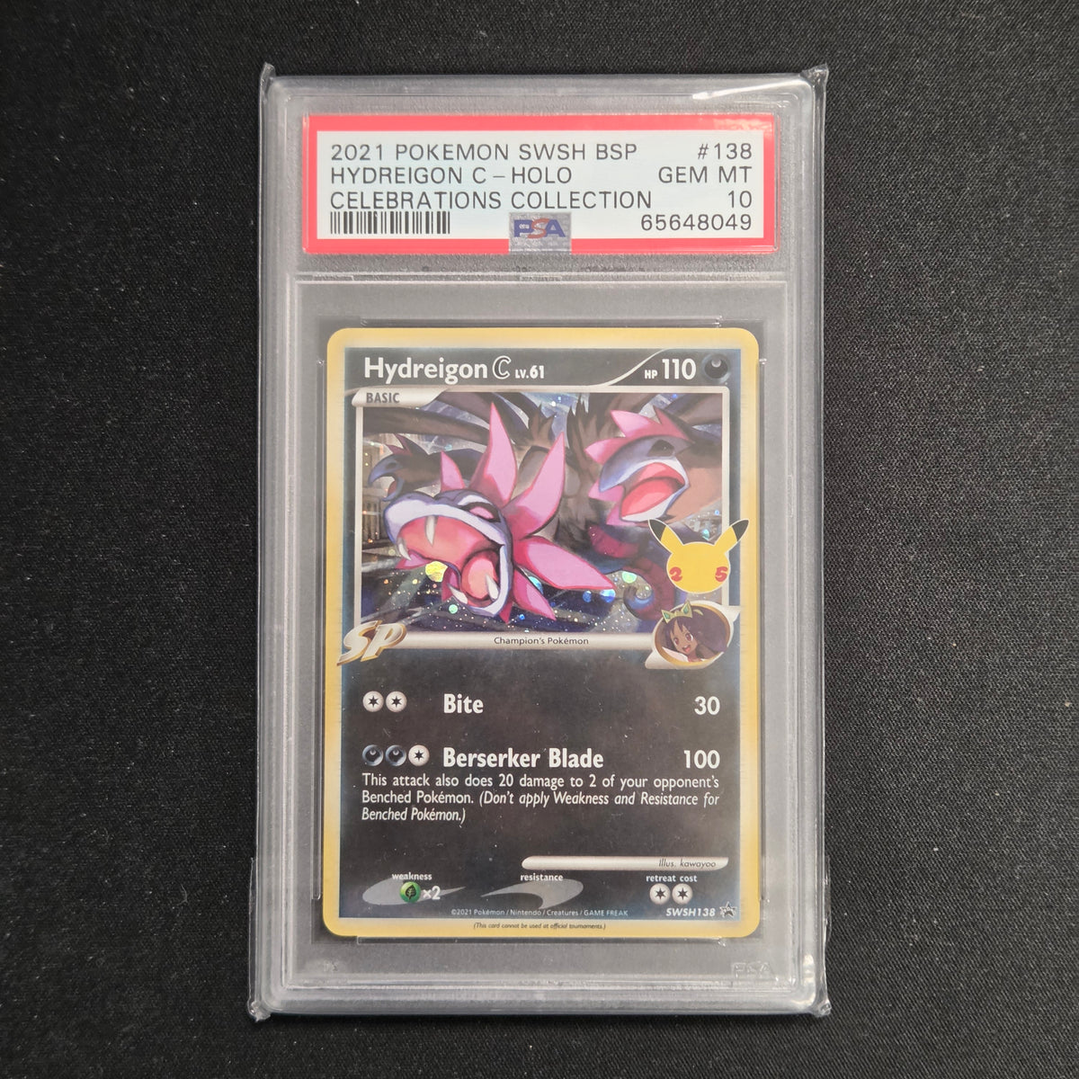 Pokemon TCG Hydreigon C LV.61 Celebrations SWSH138 (PSA 10)