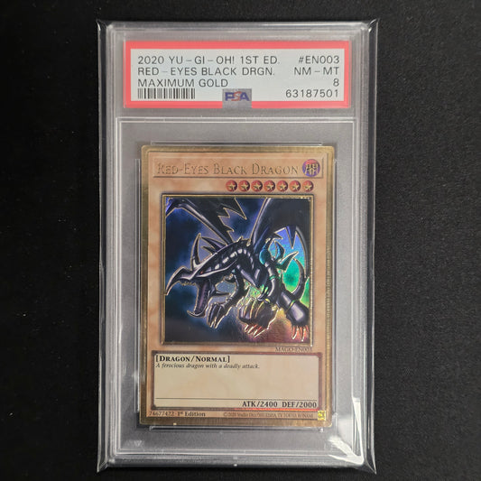 Yu-Gi-Oh! TCG Red-Eyes Black Dragon 1st Edition MAGO-EN003 (PSA 8)