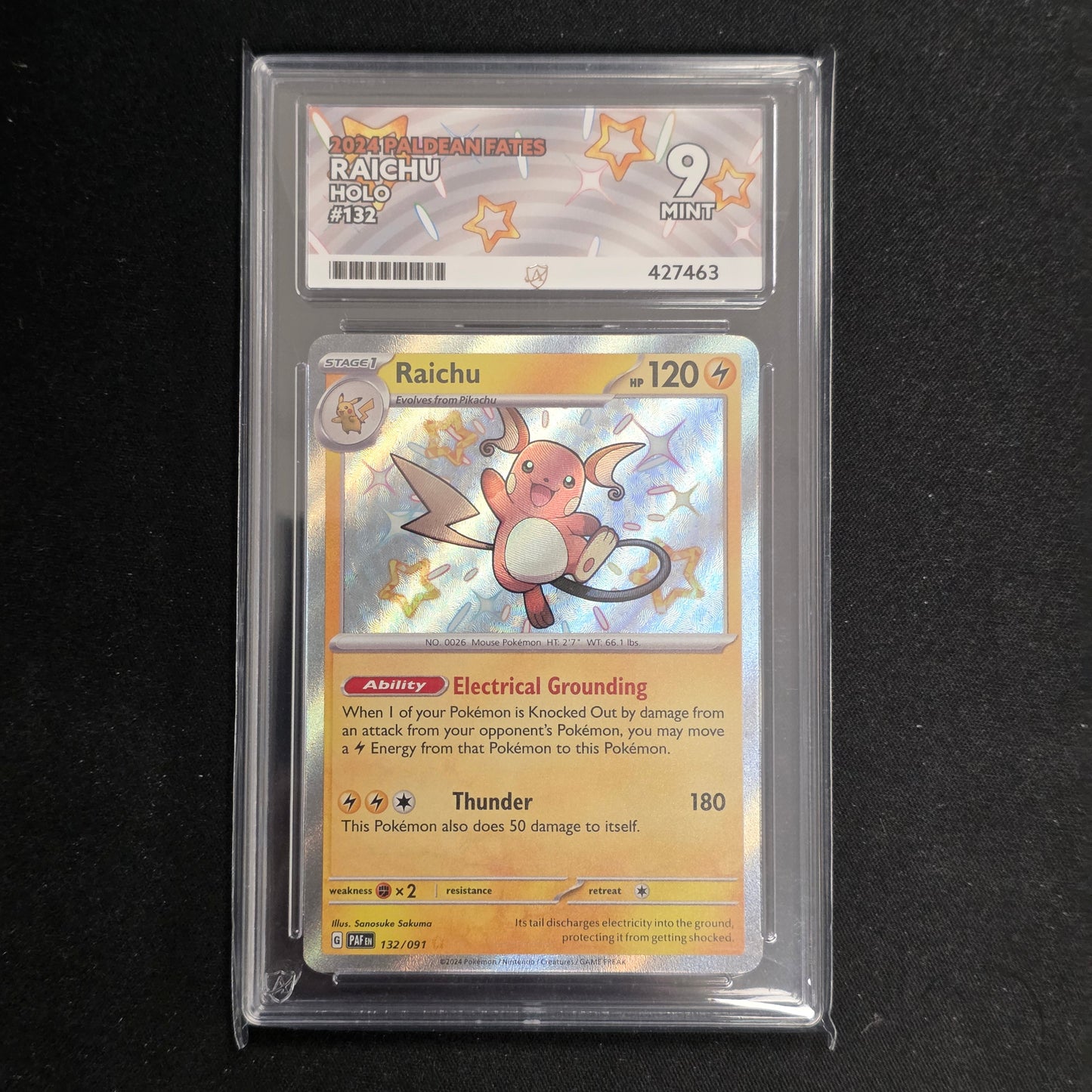 Pokemon TCG Raichu *Baby Shiny* Paldean Fates 132/091 (ACE 9)