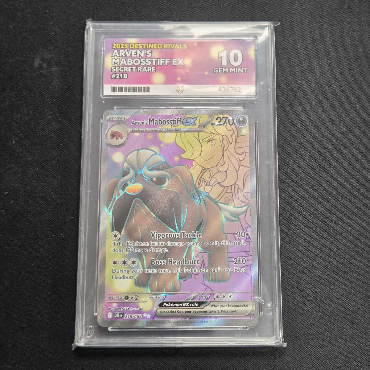 Pokemon TCG Arven's Mabosstiff EX Destined Rivals 218/182 (Ace 10)