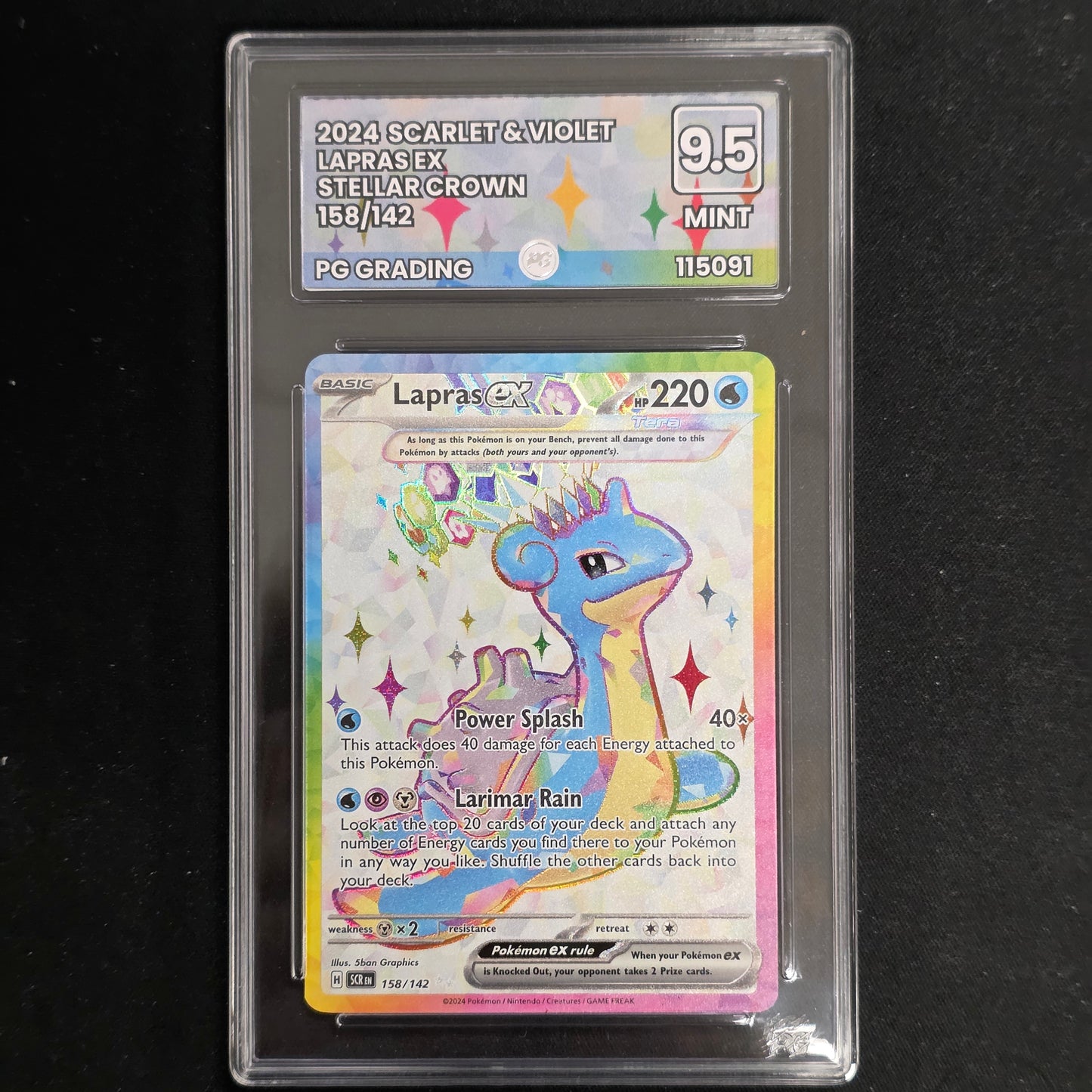 Pokemon TCG Lapras ex Stellar Crown 158/142 (PG Grading 9.5)