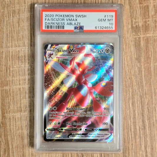 Pokemon TCG Scizor VMAX Darkness Ablaze 119/189 (PSA 10)