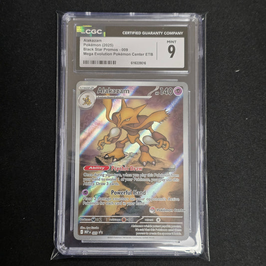 Pokemon TCG Alakazam Mega Evolution 009 Promo *Pokemon Centre Stamped* (CGC 9)
